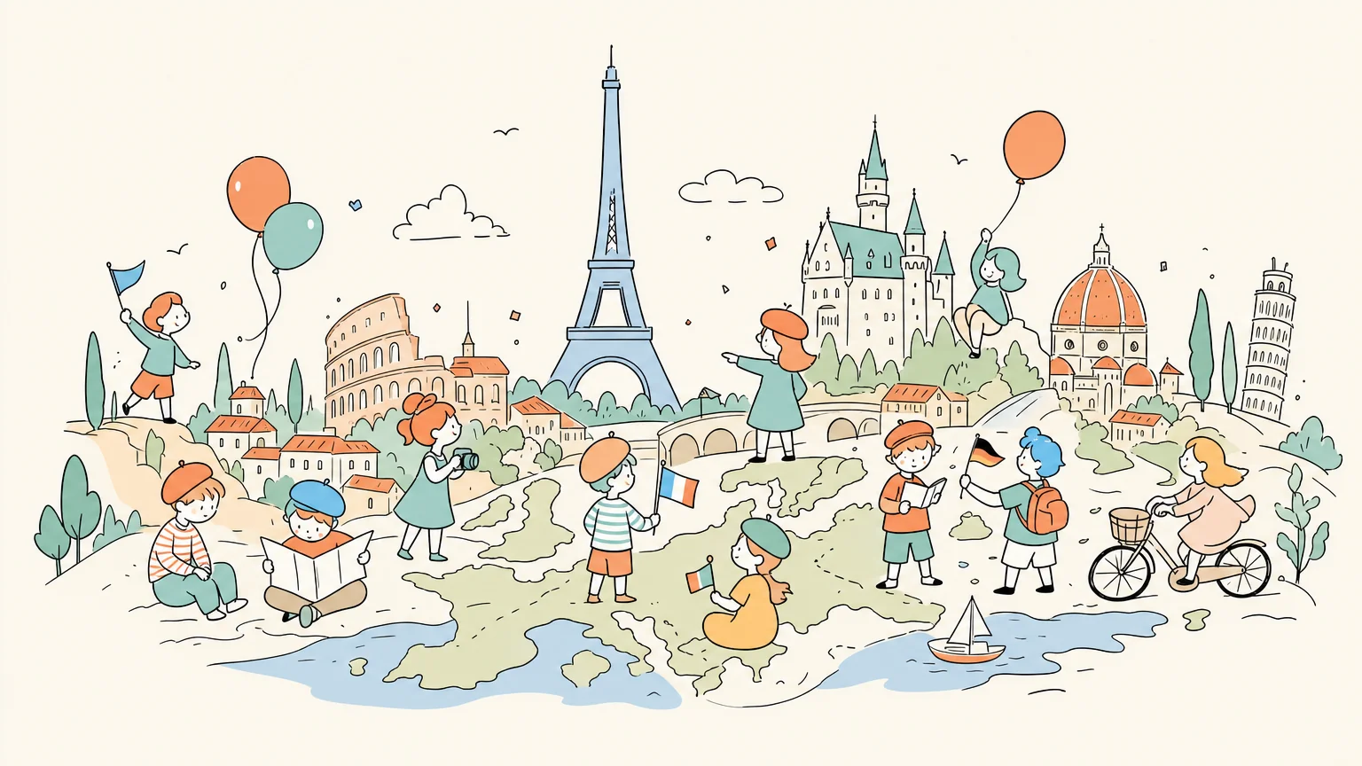 Gran Tour Europeo: Una Aventura de Cumpleaños para Niños